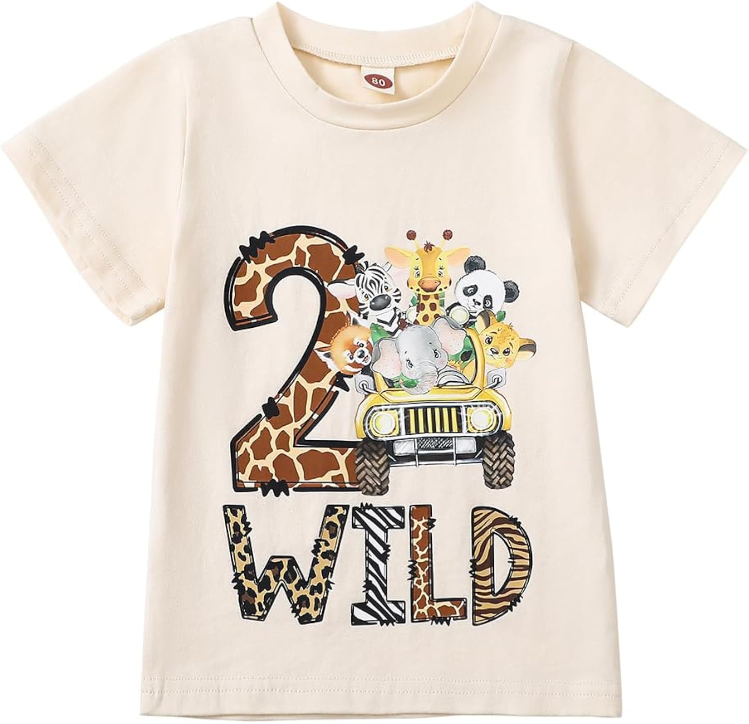 Kids Toddler Baby Boys Girls Birthday T-Shirt Wild One/Two/Three/Four Years Jungle Safari Animal Shirt