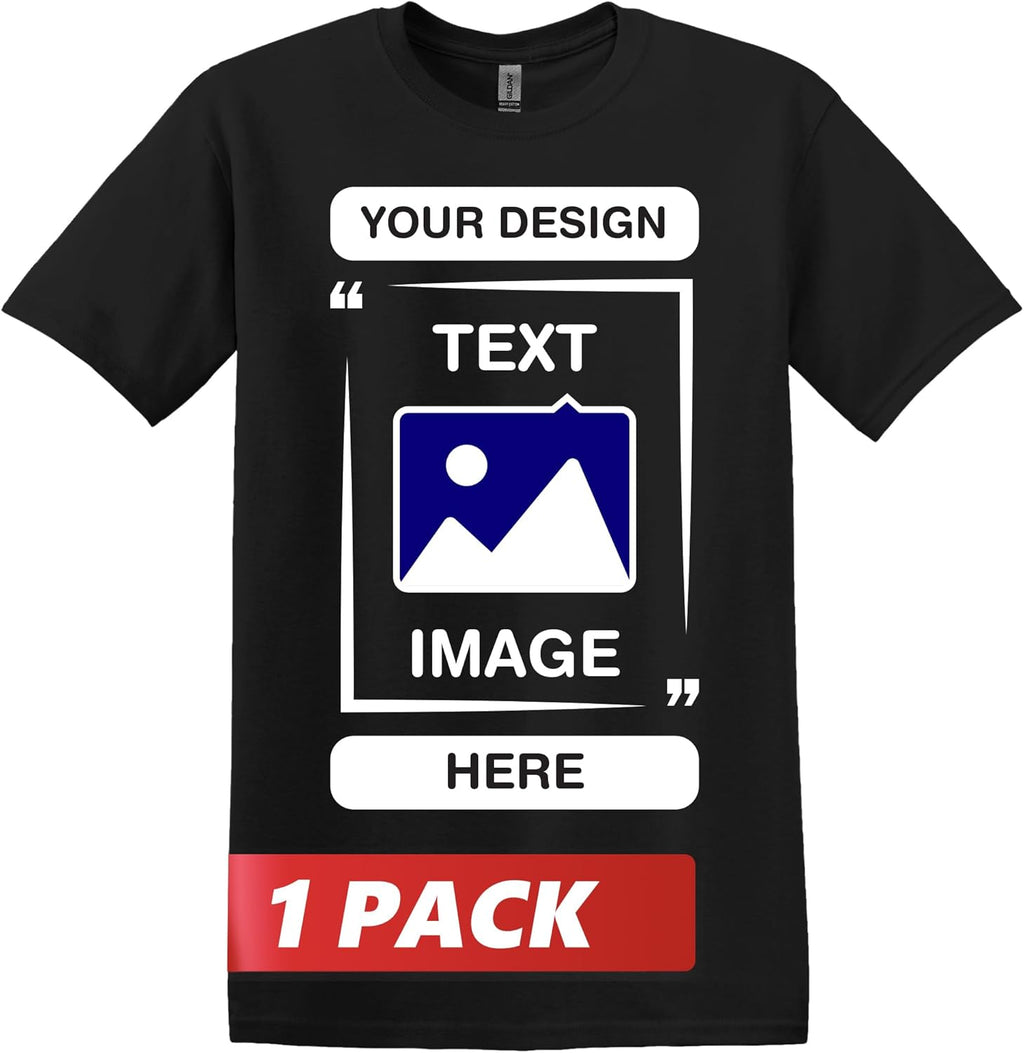 Custom T-Shirts - Personalized Unisex Crewneck Tee Shirt - Customize Your Image, Text & Photo - Men Women Adult