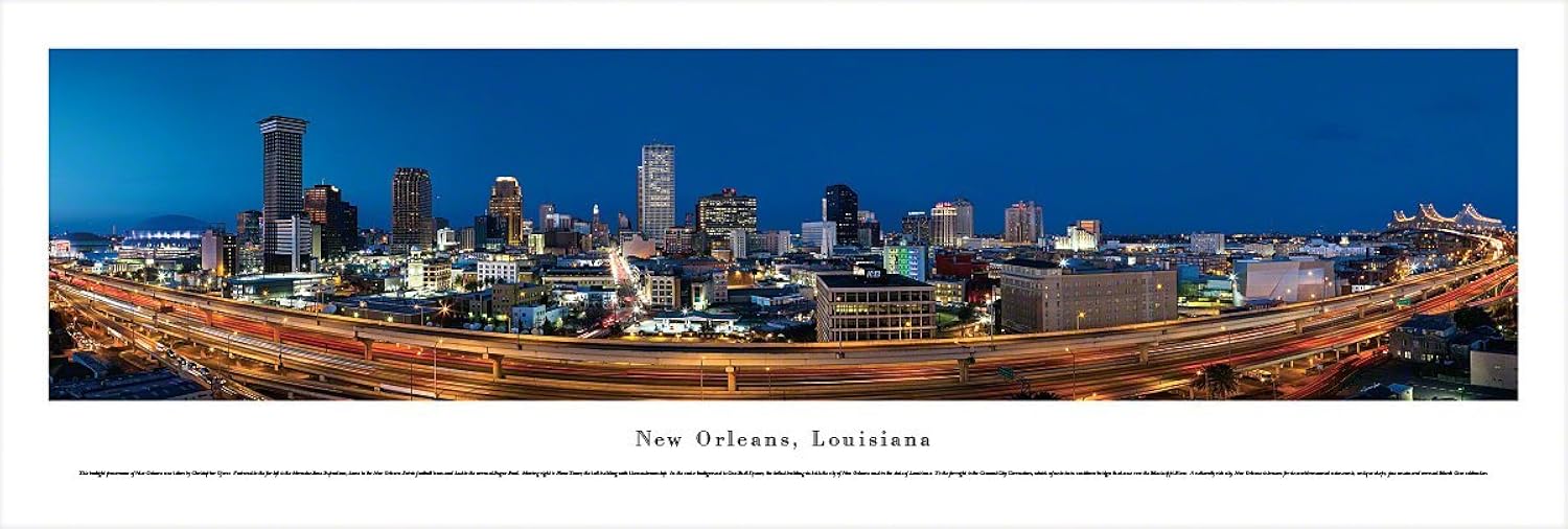 New Orleans, Louisiana at Twilight - Blakeway Panoramas Unframed Skyline Posters