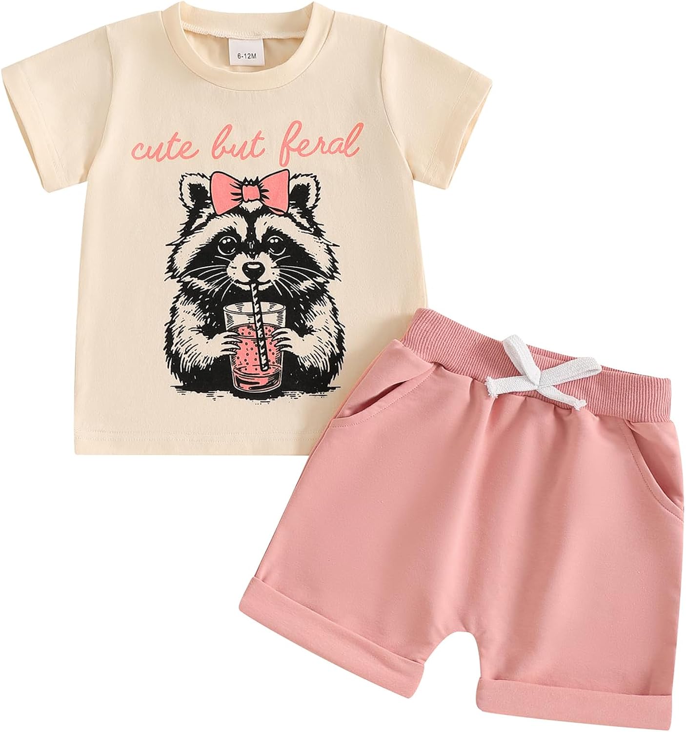 Baby Girl Summer Outfit Infant Letter Print Short Sleeve T Shirt Tops and Stretch Shorts 6 12 18 24M 2T Girl Clothes