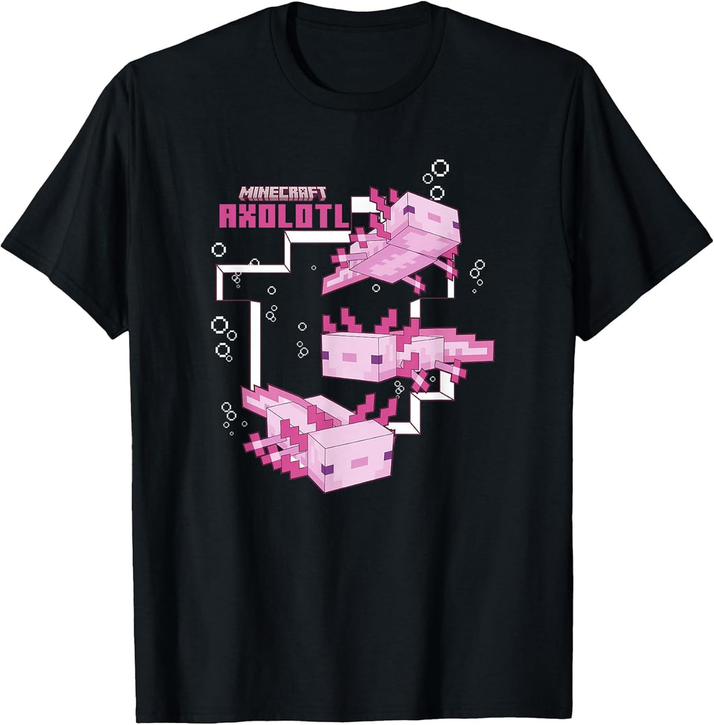 Pink Axolotl Pond T-Shirt Small