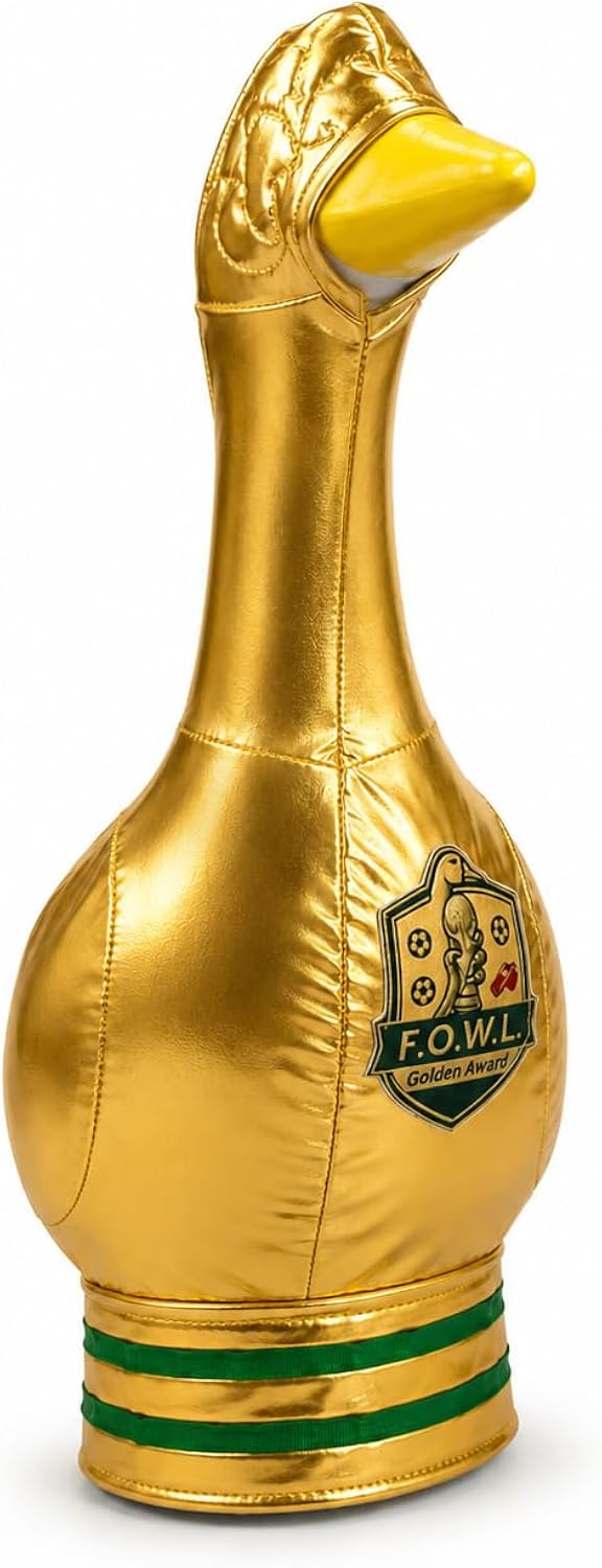 Funny 2026 World Cup Trophy Porch Goose Outfit - 23" Soccer Golden Champion Cup Lawn Art Costume, Soccer Porch Goose Clothing Front Yard Football Decor & Tailgate Party Supplies