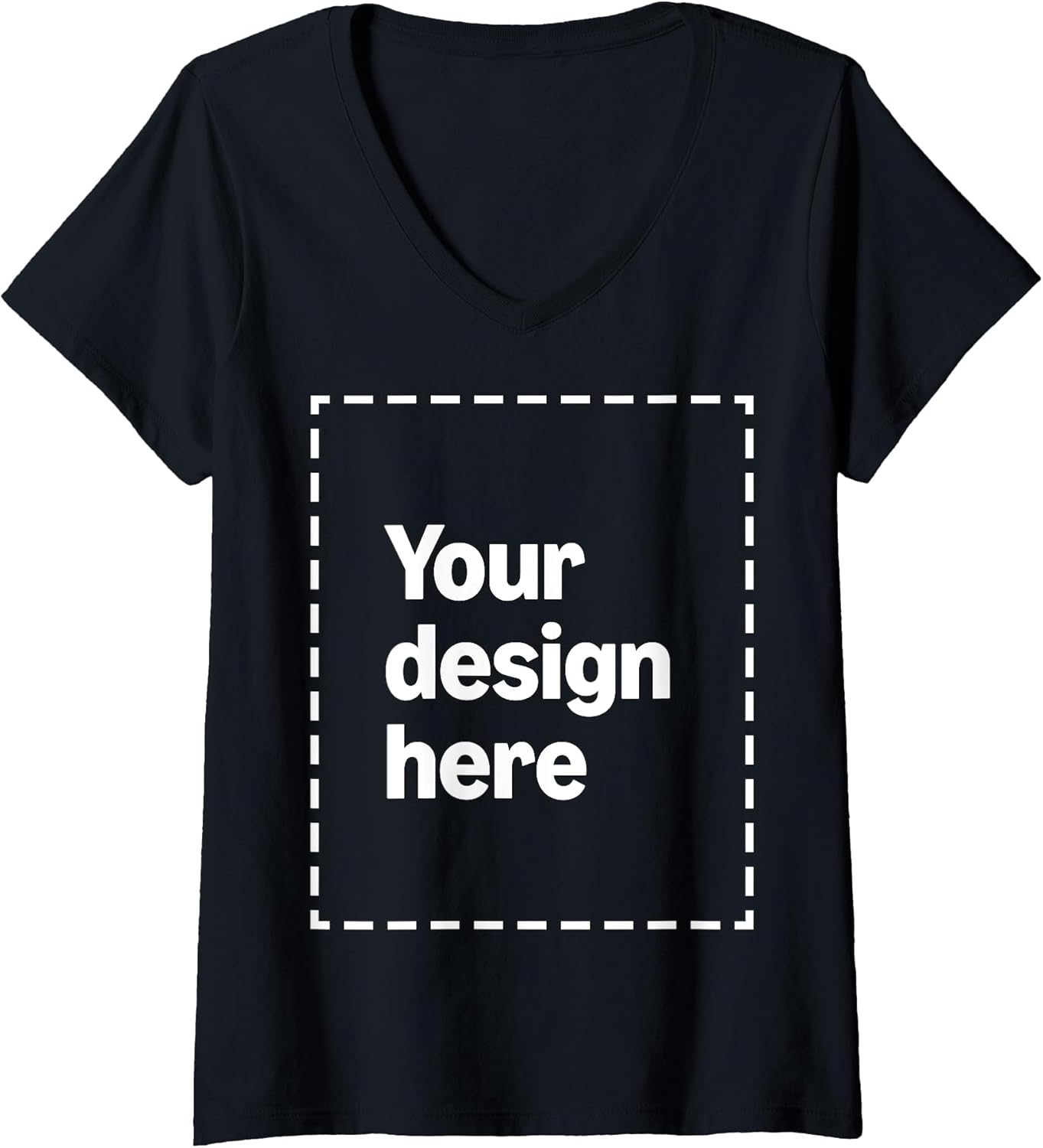 Custom V-Neck T-Shirt with Your Image for Women by Modify by Amazon Merch on Demand