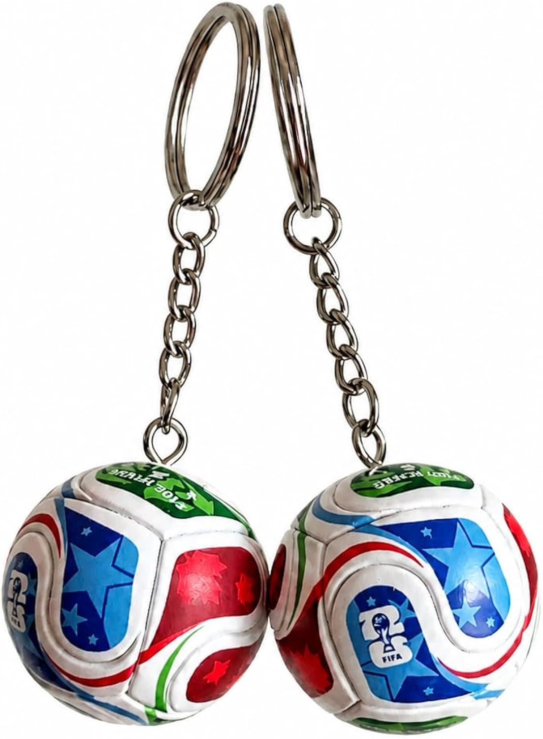 Mini Soccer Ball Keychain, World Cup 2026 Theme, Colorful Design, 2 Pack