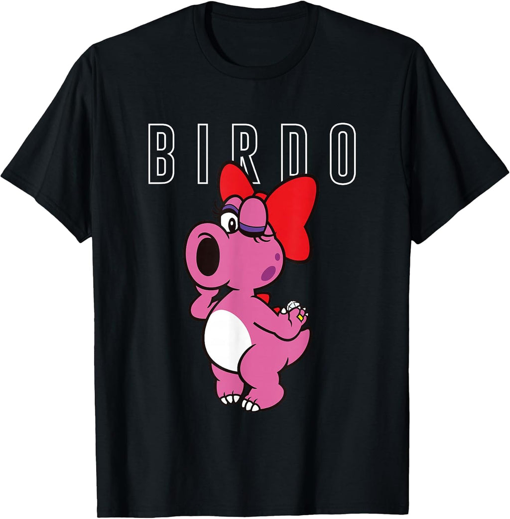Bros Birdo Big Pink Portrait Simple Text T-Shirt