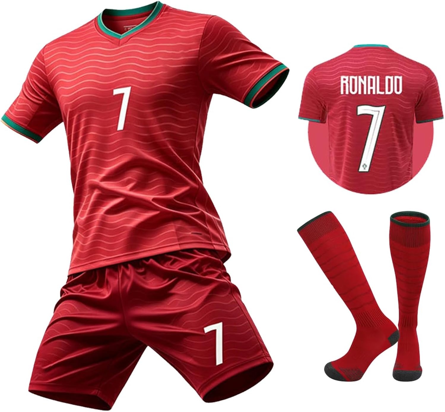 Soccer Stars #10#7 Kids Soccer Jersey & Shorts Set Youth Sizes (CR, 22 (5-6 Years.))