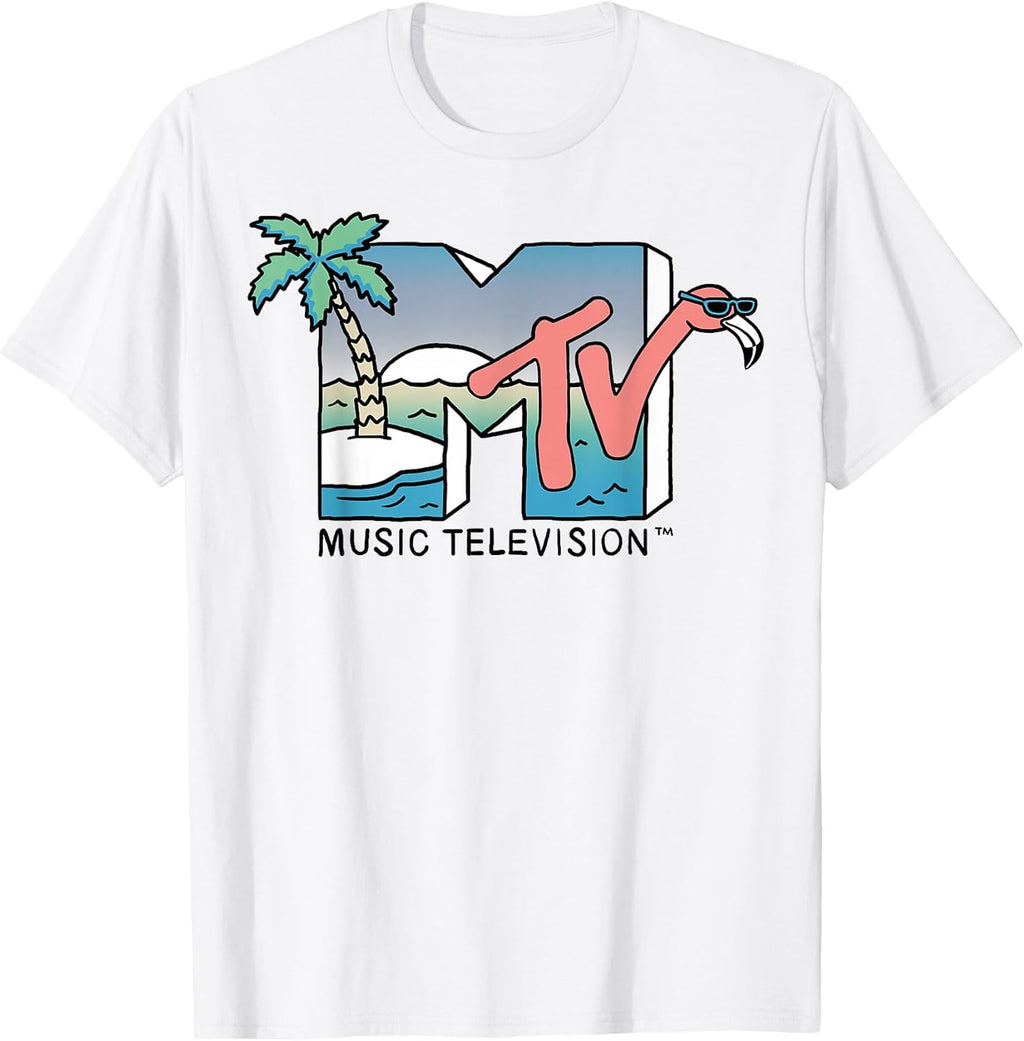 Beach Island Flamingo Logo Vintage Graphic T-Shirt T-Shirt