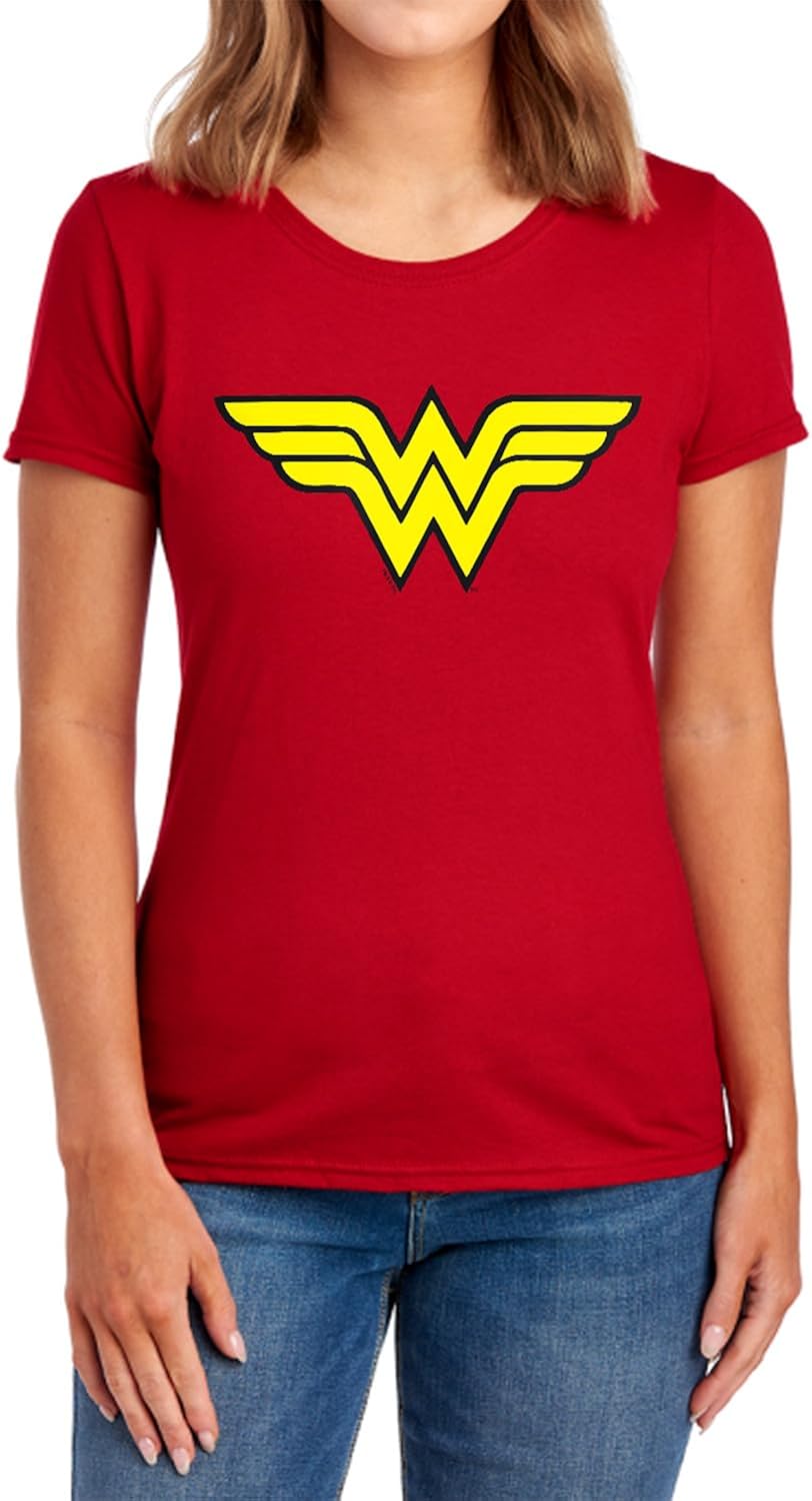 Women's Classic Wonder Woman Logo Premium Cotton Short Sleeve Graphic T-Shirt