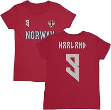 Haaland 9 FAUX EMBROIDERY Norway Soccer 2 Sided Ladies' Crewneck T-Shirt