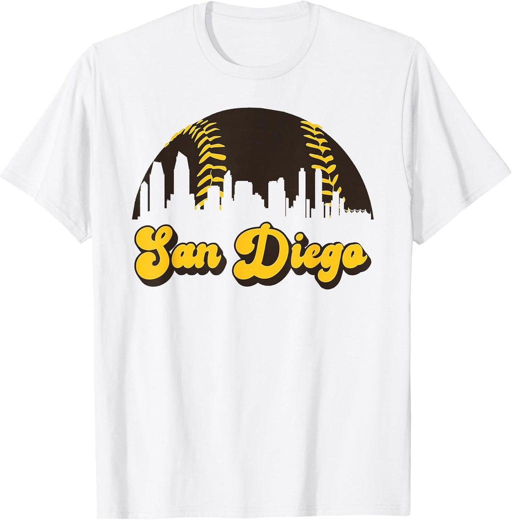 San Diego Baseball Vintage Skyline Cool Retro SD Jersey T-Shirt