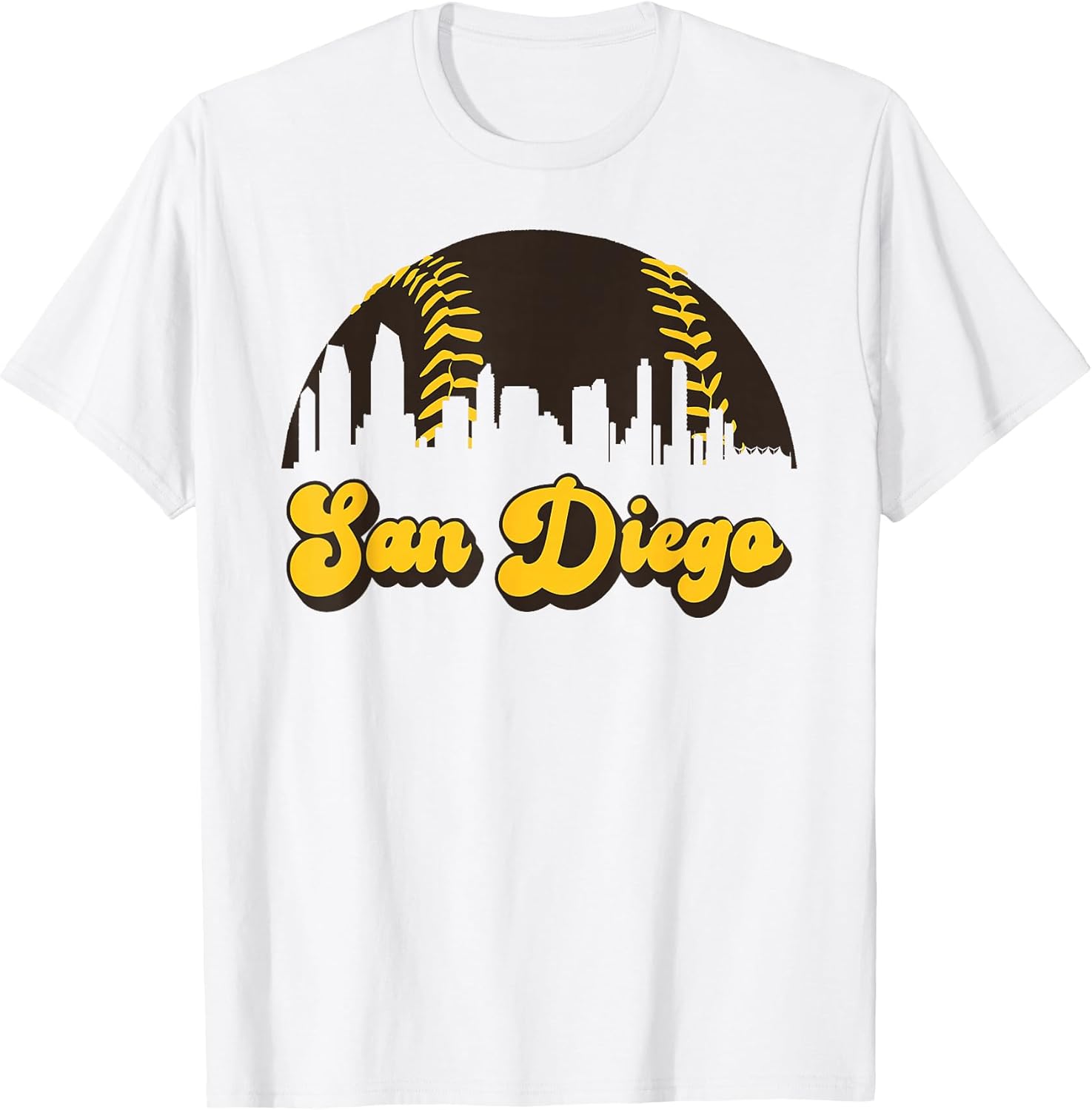 San Diego Baseball Vintage Skyline Cool Retro SD Jersey T-Shirt
