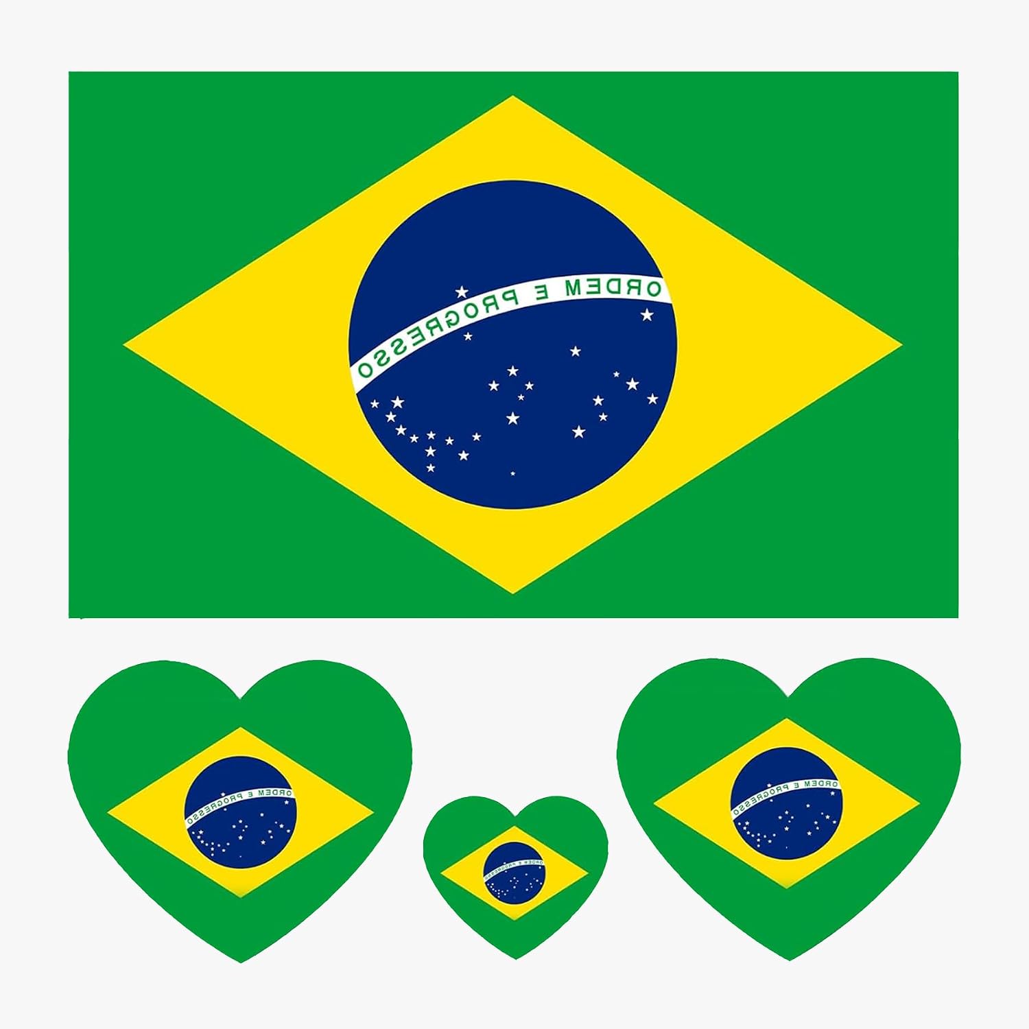 Brazil Flag Tattoos Temporary,40 Pcs World Cup|Sports Waterproof Sweat Sports National Flag Removable Fake Face Stickers For Teenages Boys Girls Men Women(Brazil)