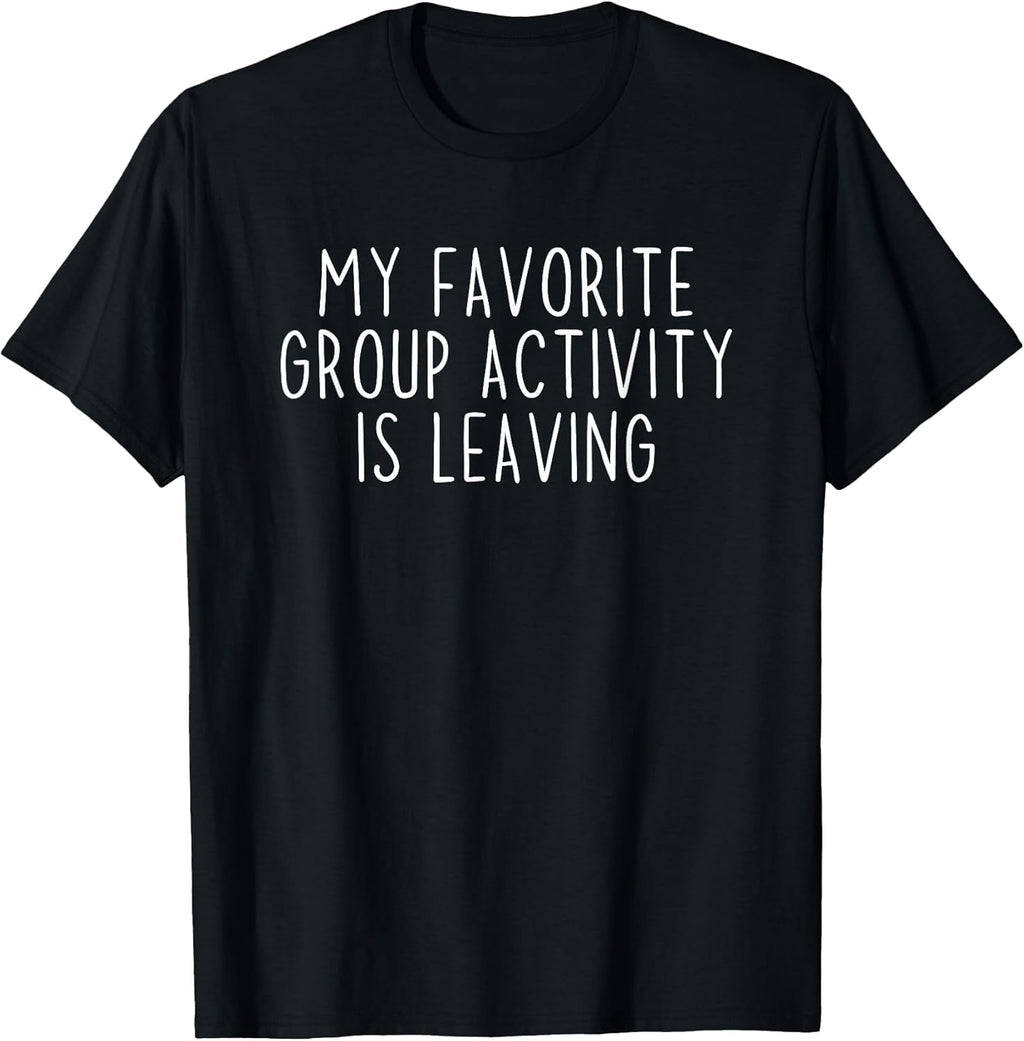 Funny Introvert Antisocial Sarcastic Humorous Black Unisex-Adults Small Cotton 65% Polyester 35% Short Sleeve Classic Fit Crew Neck T-Shirt