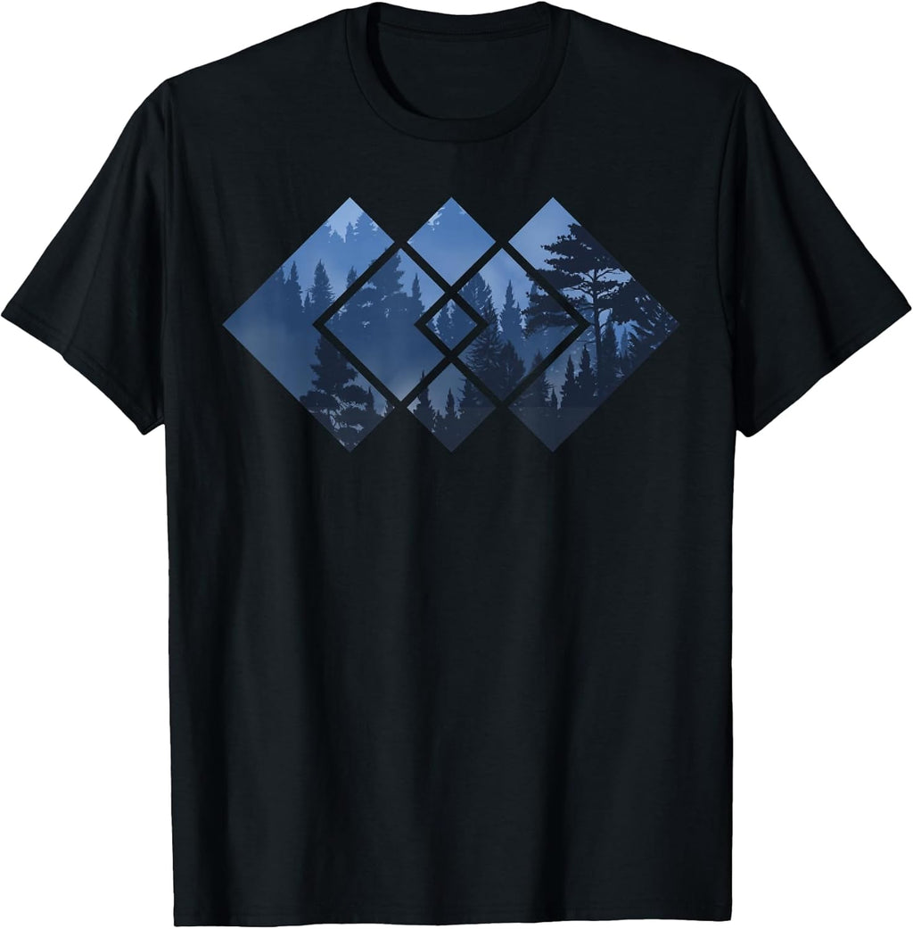 Forest Nature Square Minimalism T-Shirt
