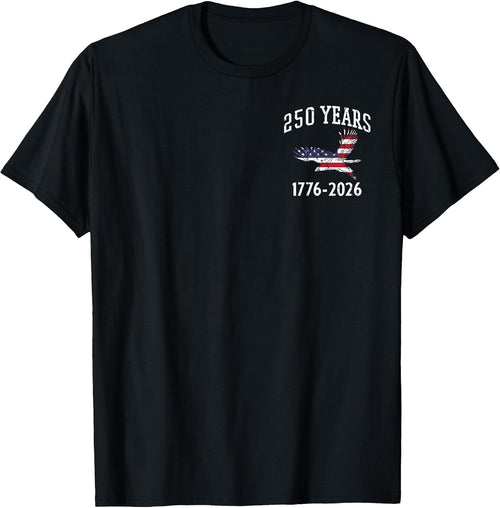 250 Years US Flag American 250th Anniversary Men Women Kids T-Shirt