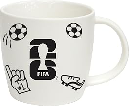 18oz FIFA 2026 World Cup Playmaker Mug – Durable Ceramic Coffee Cup With Bold Embossed Icons – Official FIFA 2026 Drinkware For Soccer Fans- Great Gift & Collectible