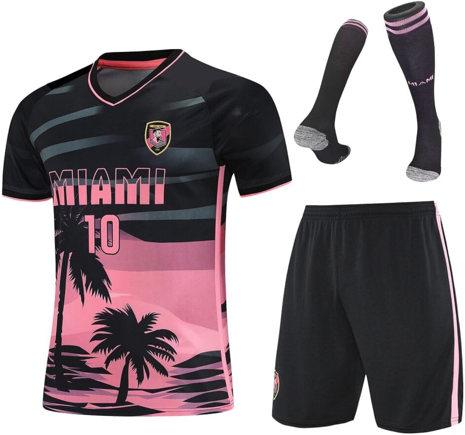Boys' Soccer Jerseys Kids Shirt Youth Training clothes with Socks Gift Kit Set