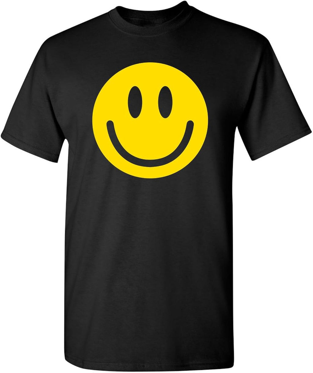 Smile Face Emoticons Happy Face Mens Graphic Hippie 70s Funny T Shirt
