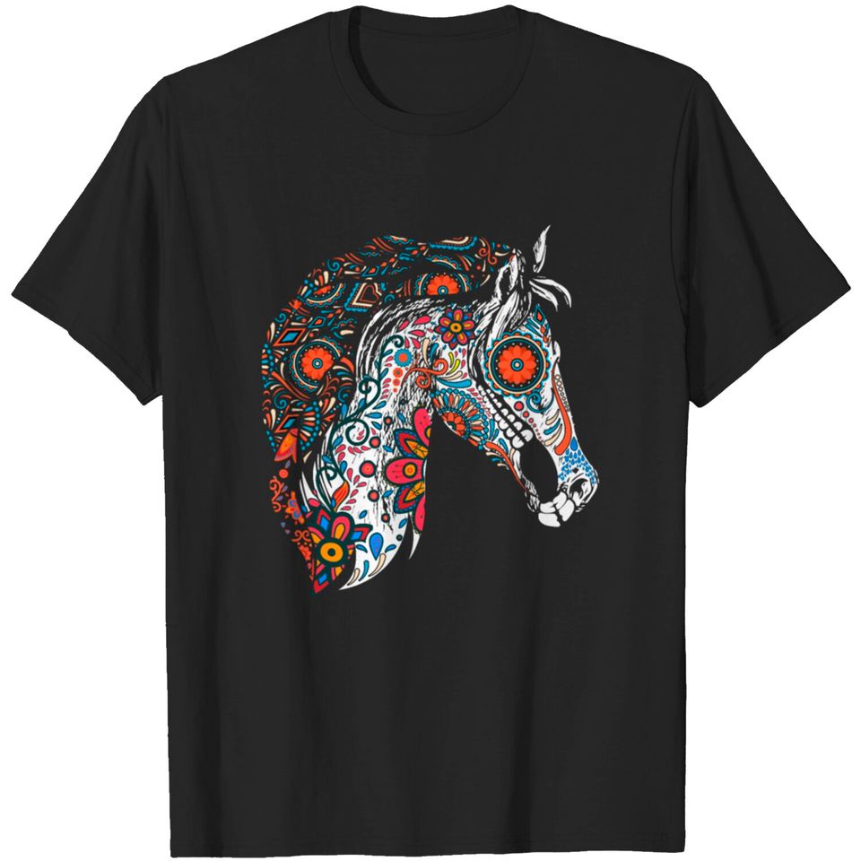 Cute Sugar Skull Horse Day of the Dead T-shirt
