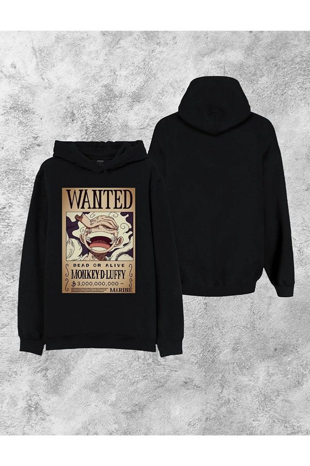 Anime Luffy Hoodie, Oversized Anime Double Side Hoodie