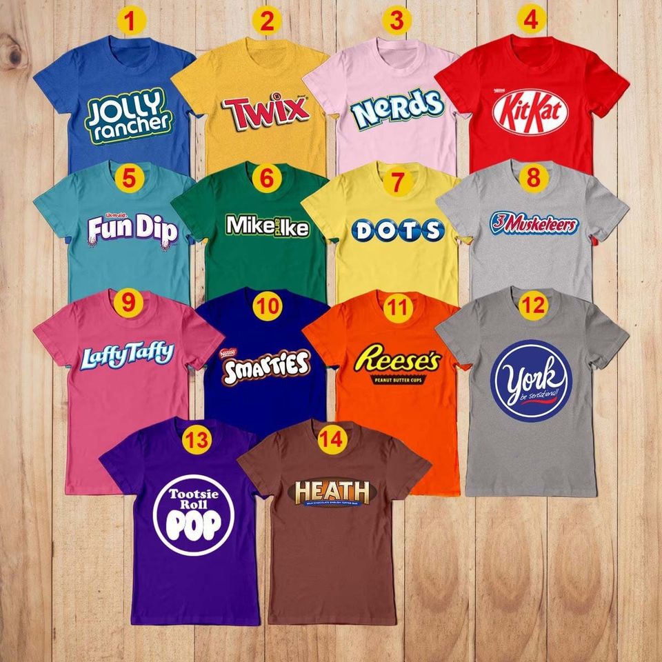 Candy Group Halloween Friend Matching Shirt, Halloween Costume For Family Group T Shirt