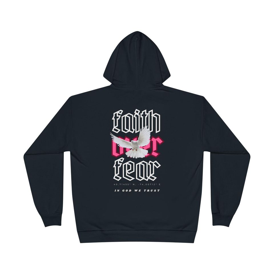 Faith Over Fear Unisex Hoodie Sweatshirt, Religious Bird Design