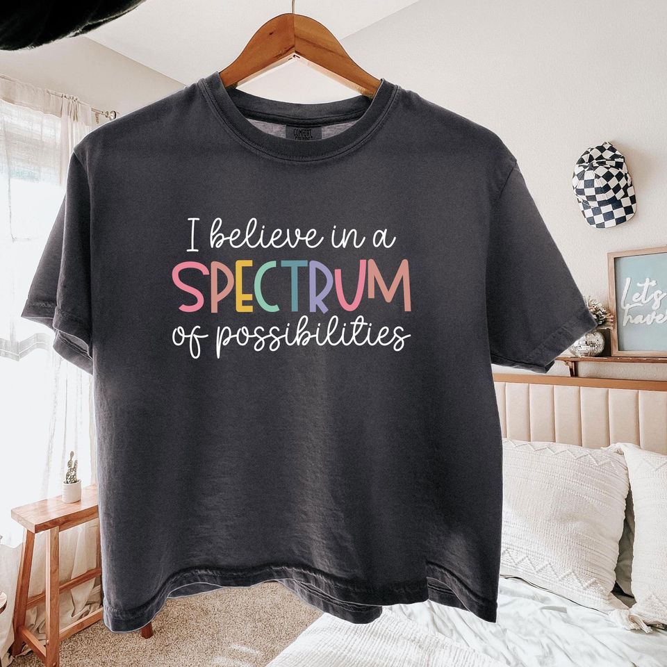 I Believe in a Spectrum of Possibilities Women's Boxy Tee, Autism Awareness Tee