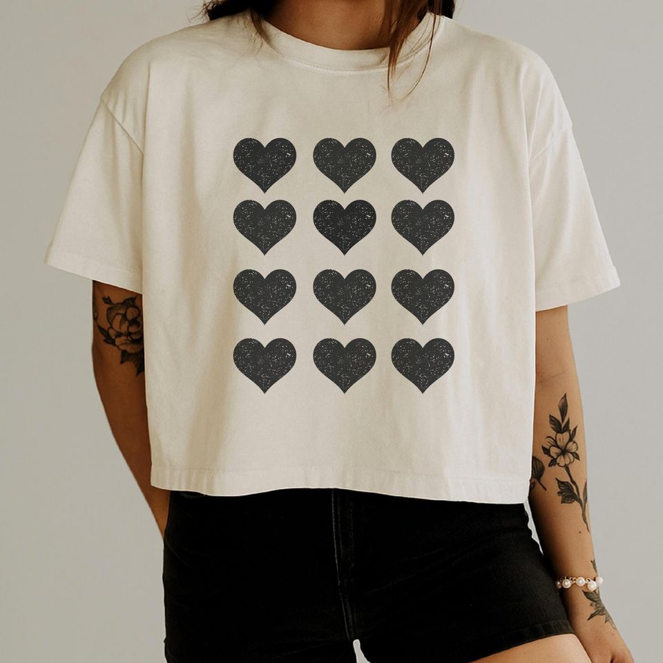 Black Heart  Boxy Tee, Gift for her
