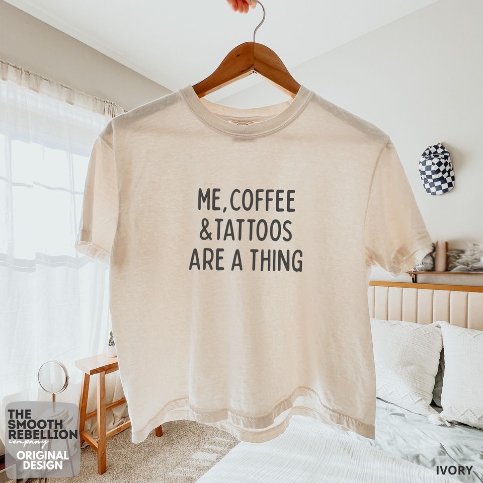 Coffee & Tattoos Boxy Tee, Funny Boxy Boxy Tee