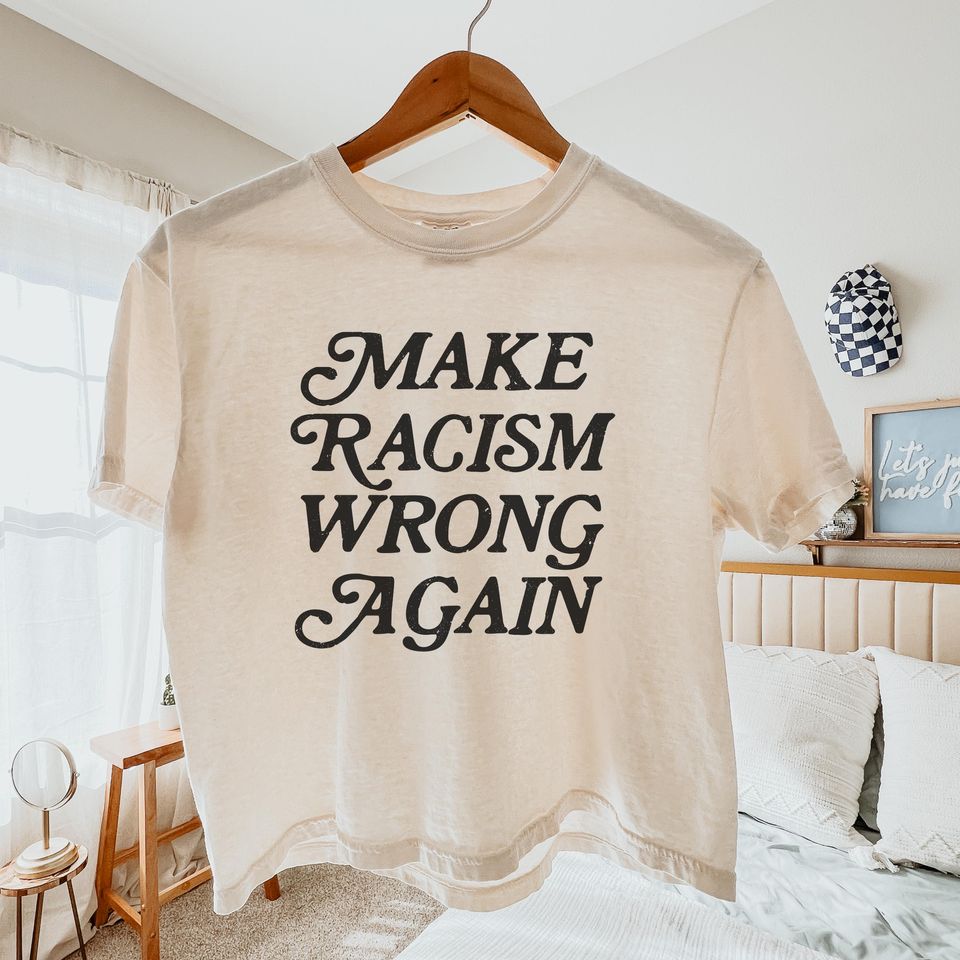 Make Racism Wrong Again Boxy Tee, Anti-ICE Boxy Tee, Activist Protest Tee