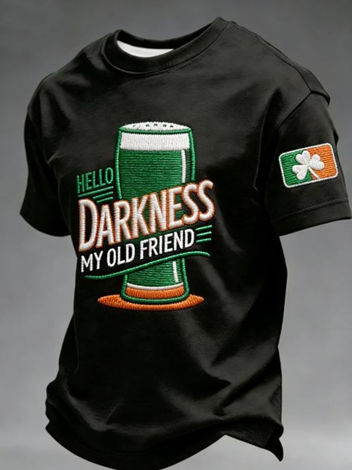 Funny St Patrick's Day T-Shirt, Hello Darkness Beer Tee, Holiday Gift For Husband
