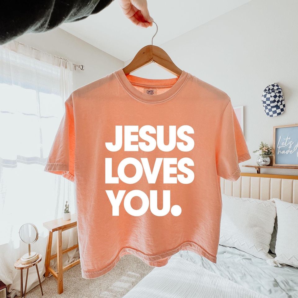 Share the Love  "Jesus Loves You" Christian Women Boxy Tee