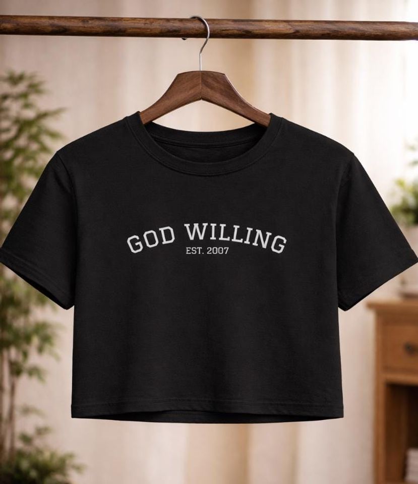 God Willing Women's Boxy Tee, Faith Graphic Tee