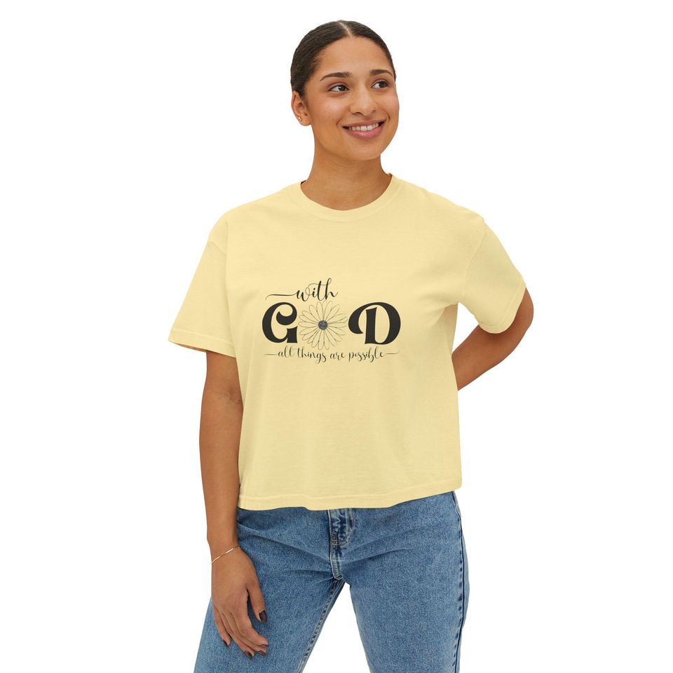 With God All Things Are Possible Women's Boxy Tee