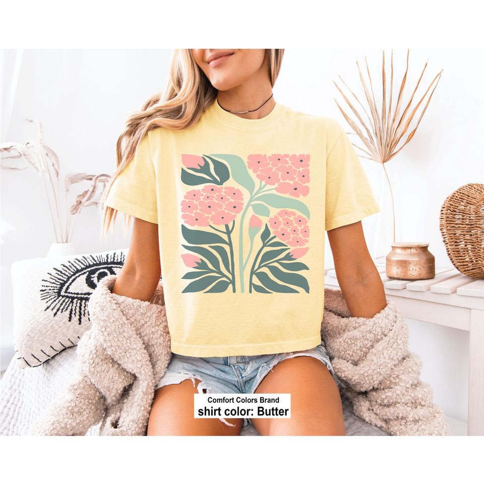 Flower Graphic Boho Wildflower Women's Boxy Tee