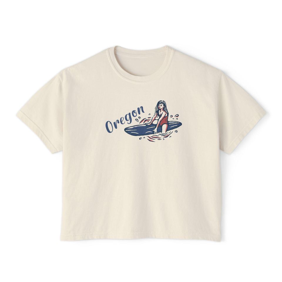 Oregon Surfer Girl Women's Boxy Tee
