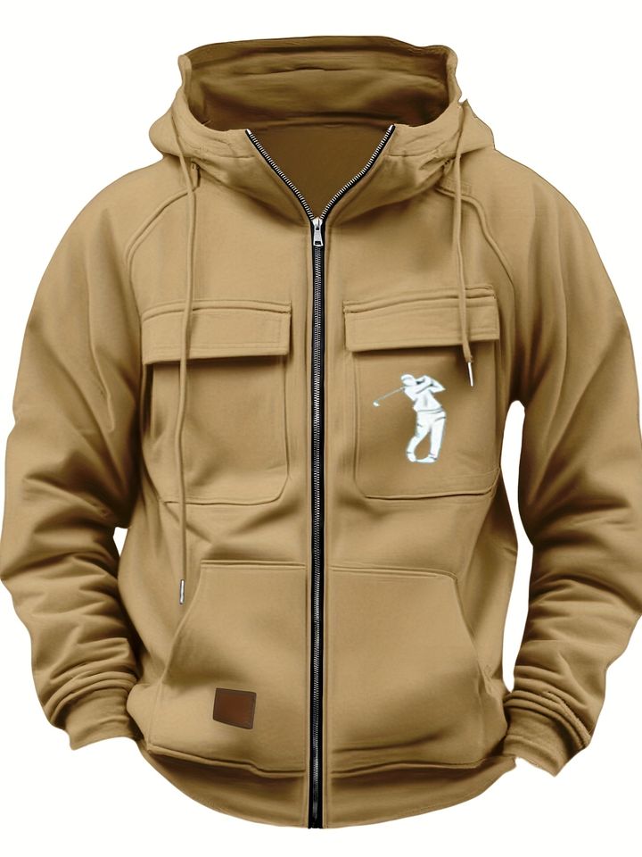 Men'S Casual Outdoor Hooded Sweatshirt - Perfect for Golfing, a Regular Style for Autumn And Winter