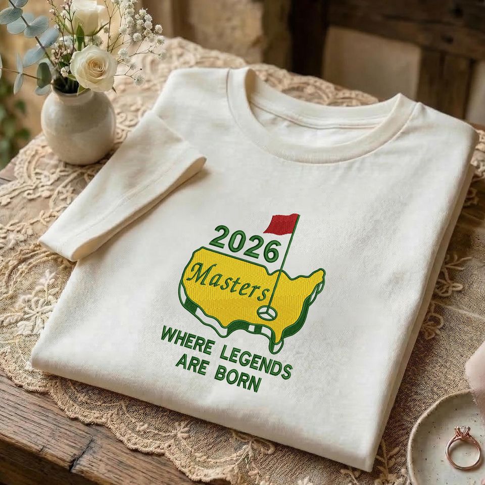 Masters Golf Embroidered Shirt for Golfers, Augusta Tournament Shirt