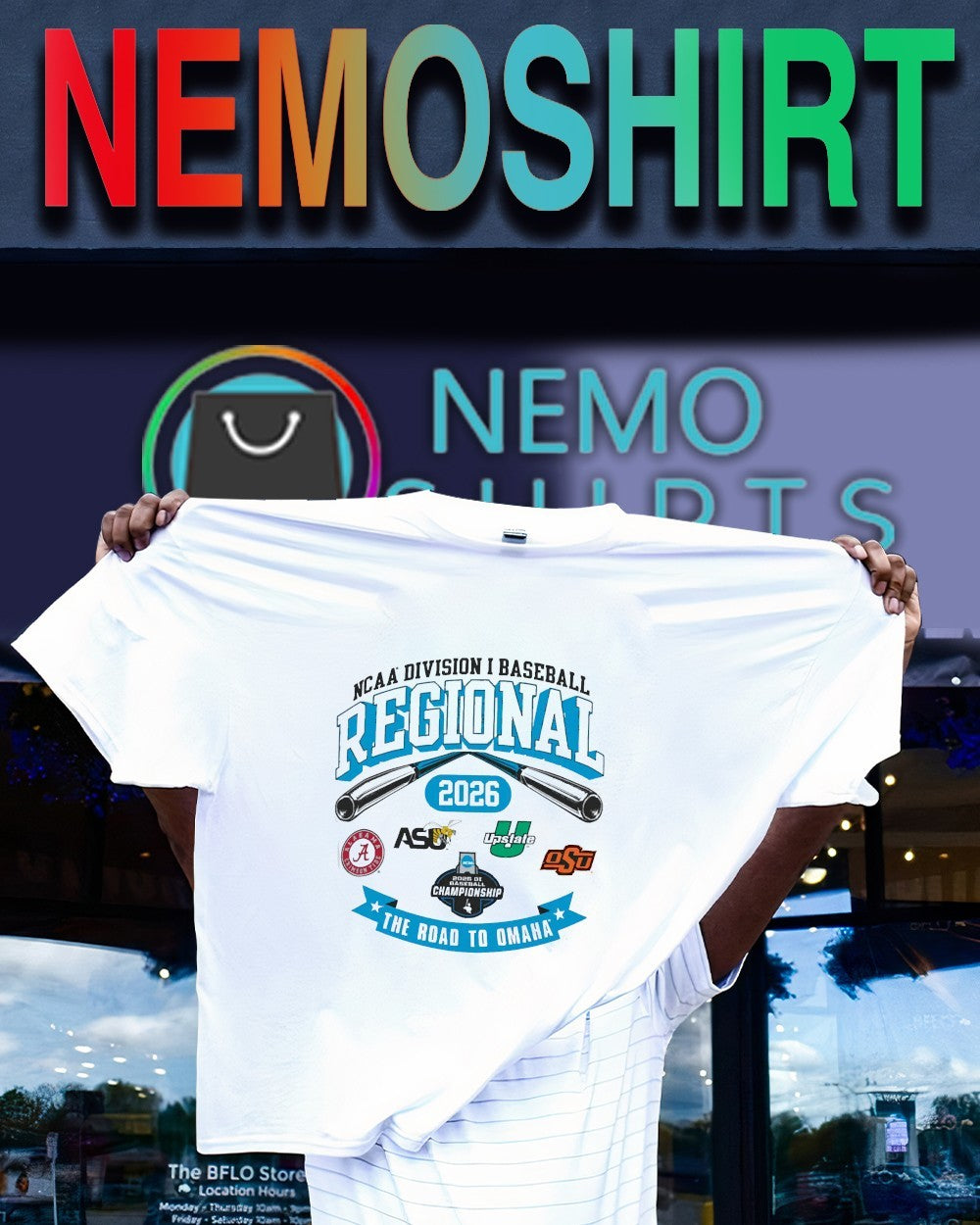 NCAA Division I baseball regional 2026 the road to Omaha all team shirt