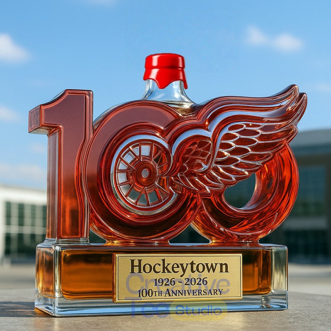 Detroit Red Wings ‘Hockeytown’ 100th Anniversary Whiskey Bottle