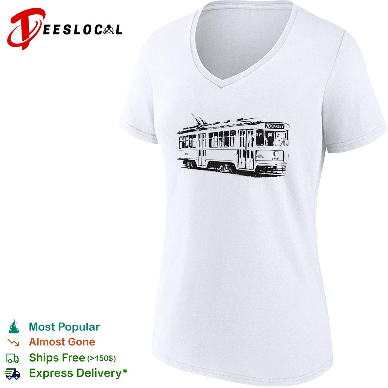 70 Oakley Cincinnati Streetcar 186 Transit Transport Public shirt