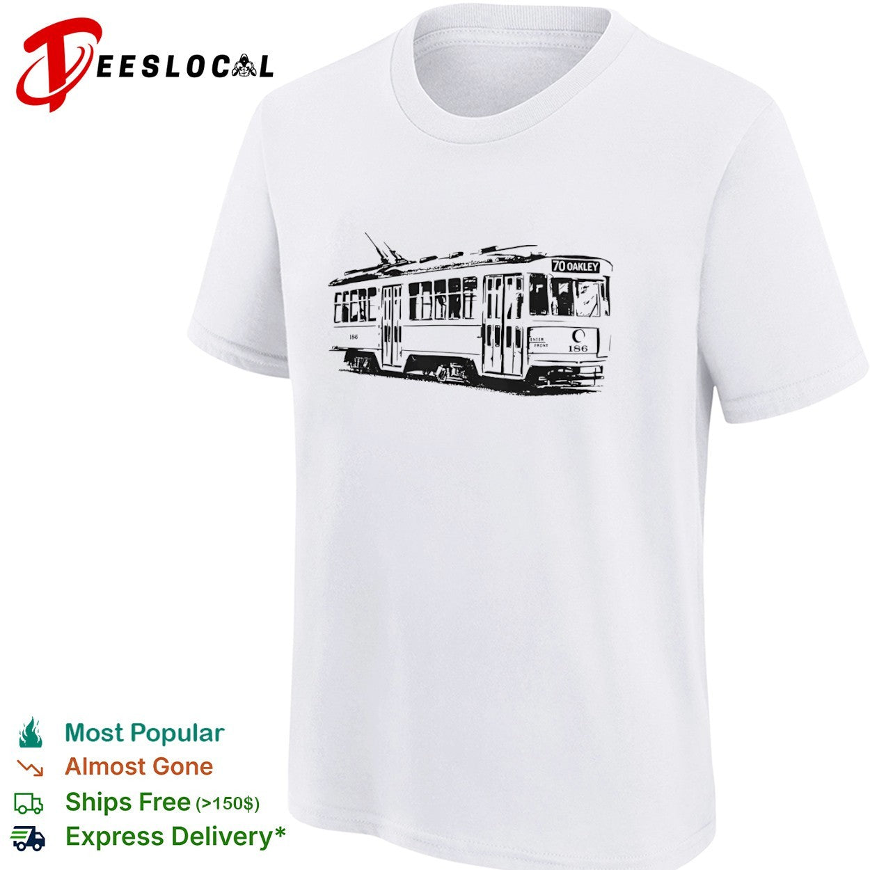 70 Oakley Cincinnati Streetcar 186 Transit Transport Public shirt