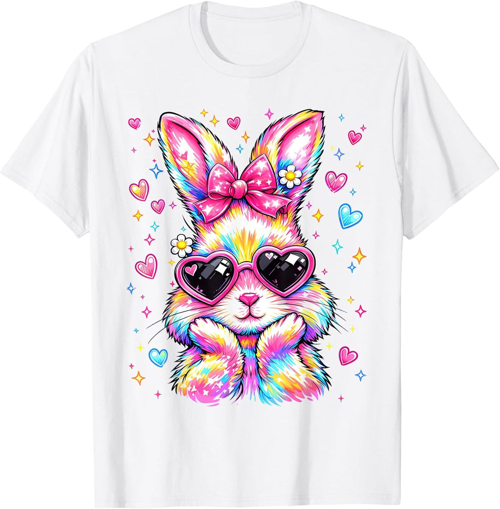 Cute Coquette Tie Dye Rabbit Easter Bunny Women Girl Kid T-Shirt