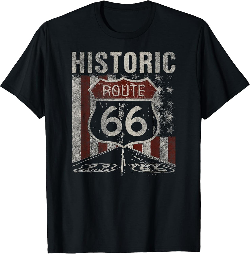 Historic U.S.A. Route 66 Highway Vintage America Road Sign T-Shirt