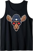 Cool Canada Moose Maple Leaf Sunglasses Winter Hat Design Tank Top