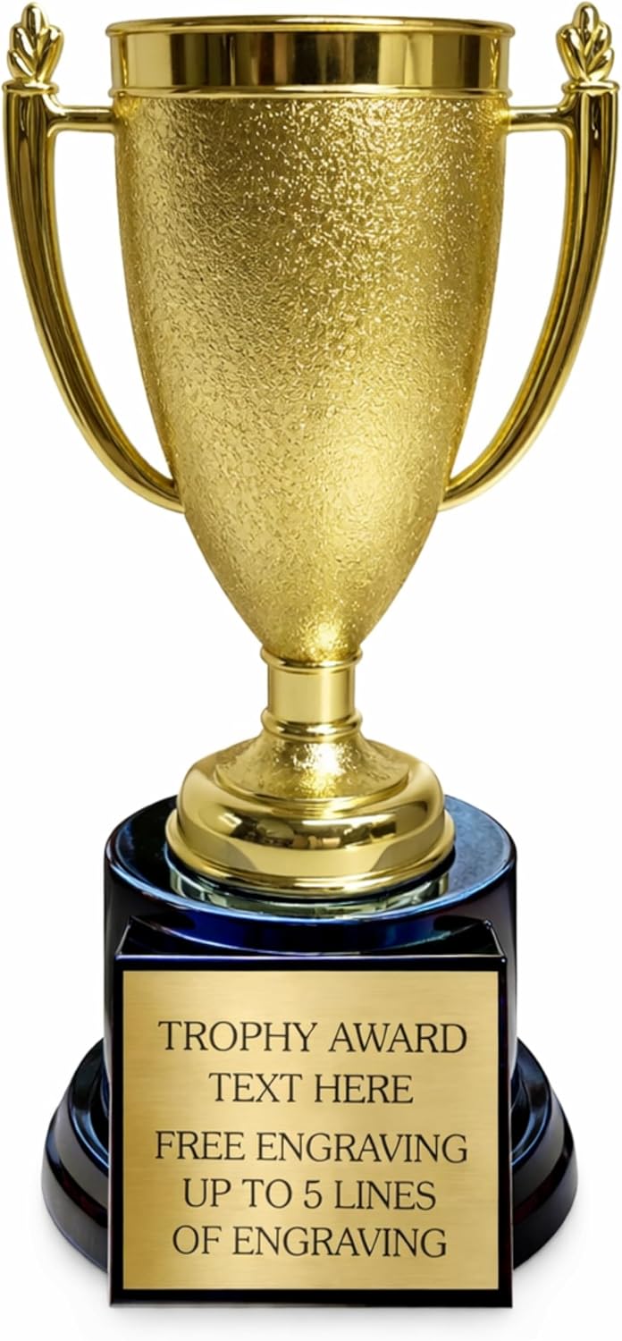 Personalized Trophy Cup with Custom Engraved Plate – 7.5" Gold Award Cup Trophy – Custom Engraving for Team Awards, Sports Tournaments, Employee Recognition