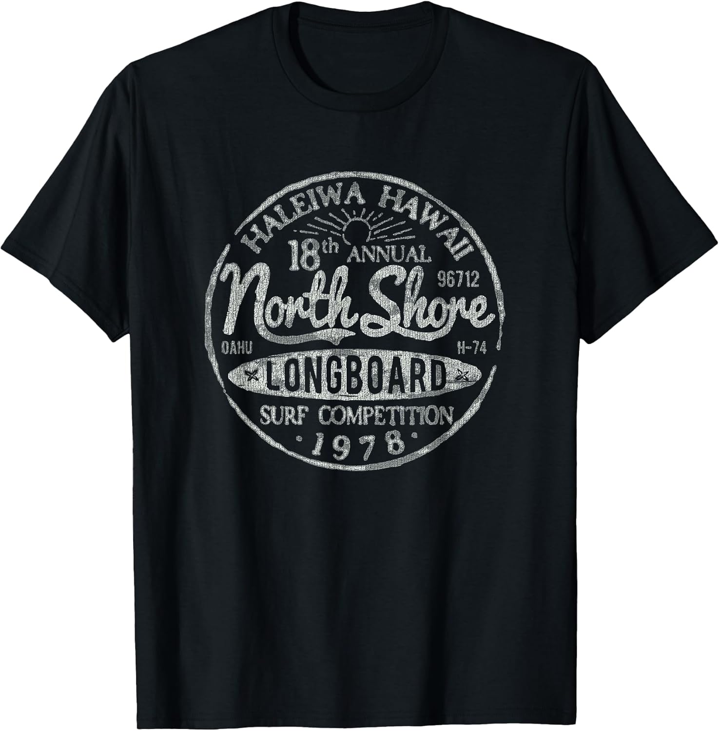 Long Board North Shore Surf Vintage Hawaii Beach T-Shirt