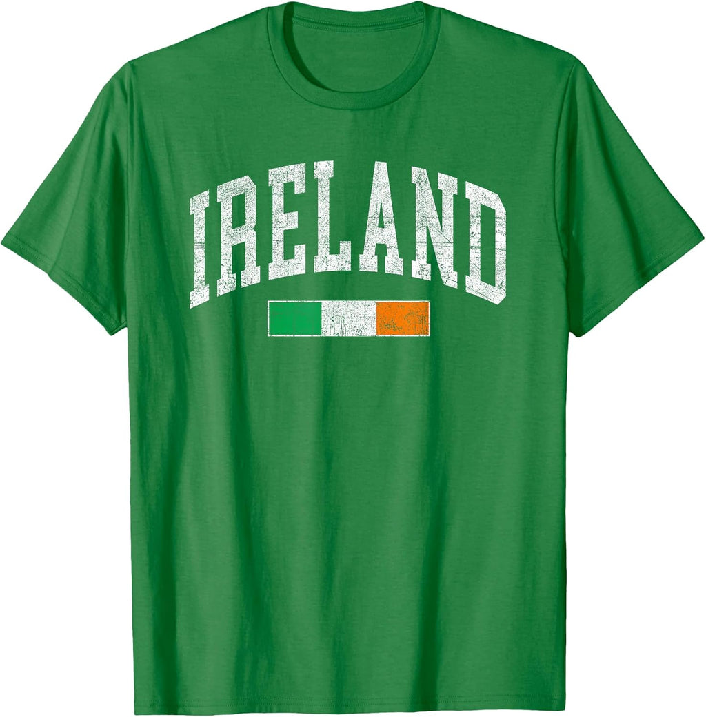 Vintage Ireland Flag Irish Retro Throwback Mens Womens Kids T-Shirt