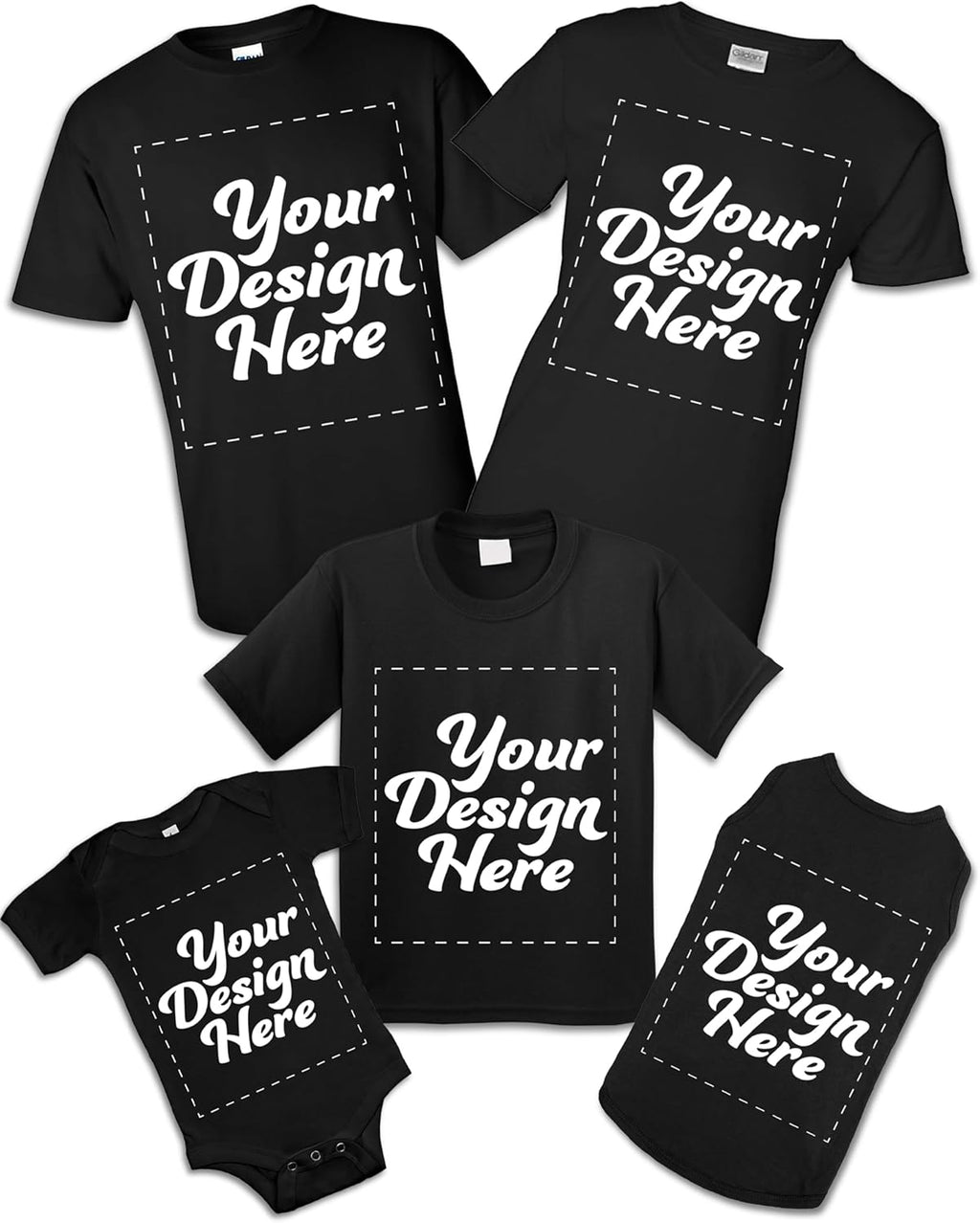 Custom Family Matching Shirts, Design Your Own Print Text or Image Personalized Family Shirts, Choose Shirts for Men, Women, Kids, Toddlers, Baby Bodysuit, and Dog Clothing
