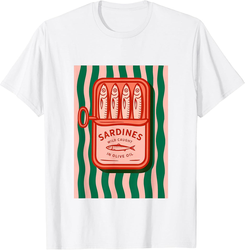 Sardines Tinned Fish Retro Graphic Summer for Men Women T-Shirt